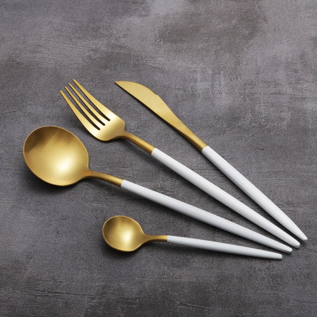 4pcs Restaurant Of Platinum Creative Colorful Kitchen Cutlery Set | Stornfield