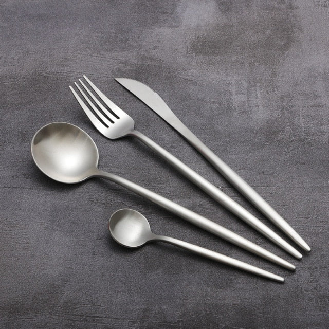 4pcs Restaurant Of Platinum Creative Colorful Kitchen Cutlery Set | Stornfield