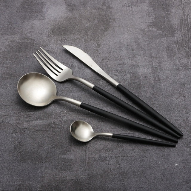 4pcs Restaurant Of Platinum Creative Colorful Kitchen Cutlery Set | Stornfield