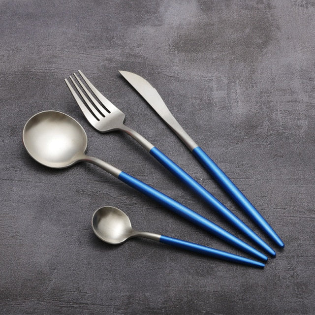 4pcs Restaurant Of Platinum Creative Colorful Kitchen Cutlery Set | Stornfield