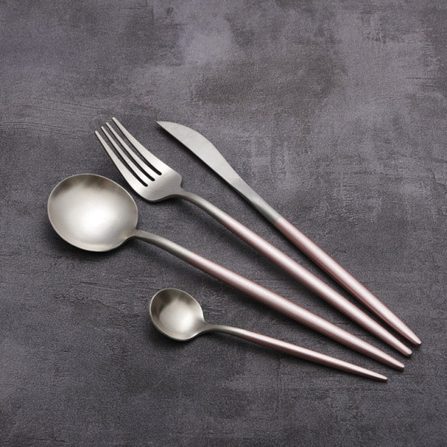 4pcs Restaurant Of Platinum Creative Colorful Kitchen Cutlery Set | Stornfield