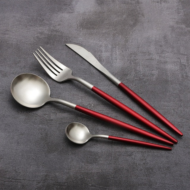4pcs Restaurant Of Platinum Creative Colorful Kitchen Cutlery Set | Stornfield