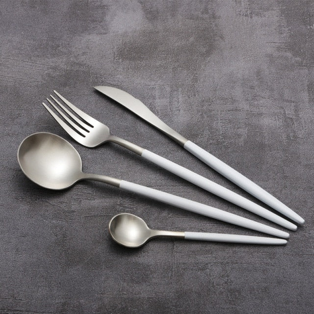 4pcs Restaurant Of Platinum Creative Colorful Kitchen Cutlery Set | Stornfield