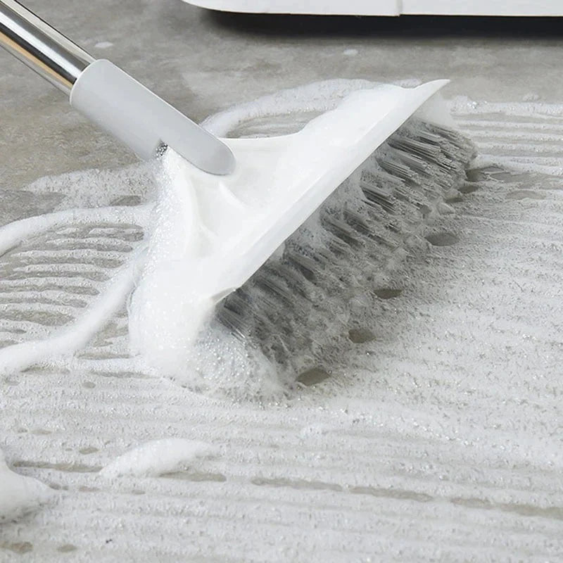 2-in-1 Floor Scrub Brush with Window Squeegee, 120-Degree Rotatable Long Handle, Stornfield