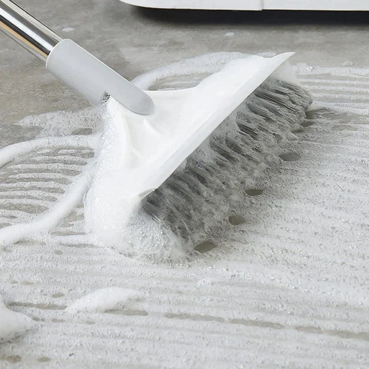 2-in-1 Floor Scrub Brush with Window Squeegee, 120-Degree Rotatable Long Handle, Stornfield