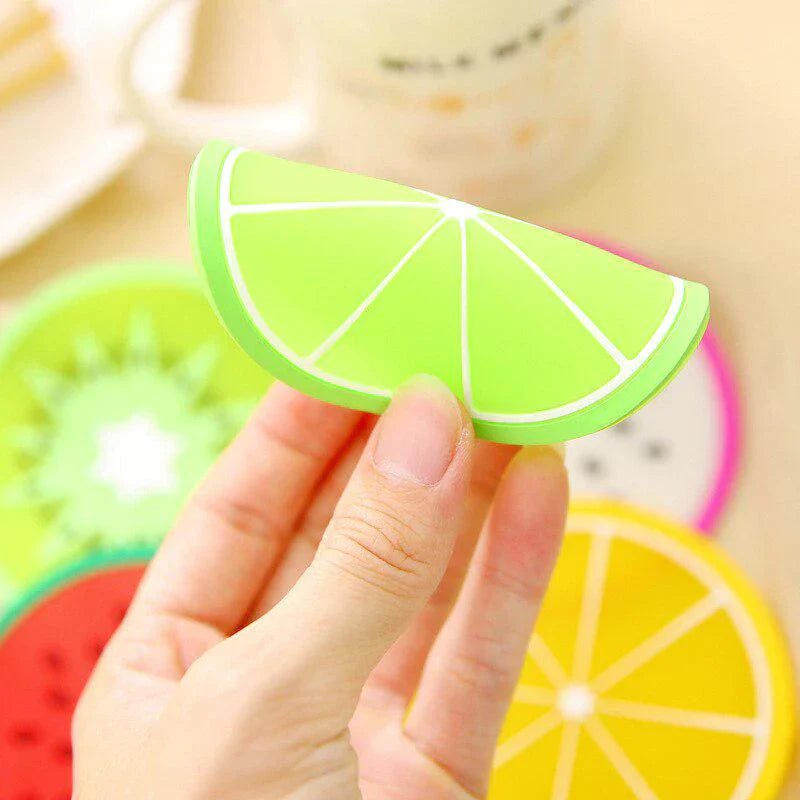 6 pcs Colorful Silicone Fruit Coaster Tea Cup Mat Stornfield