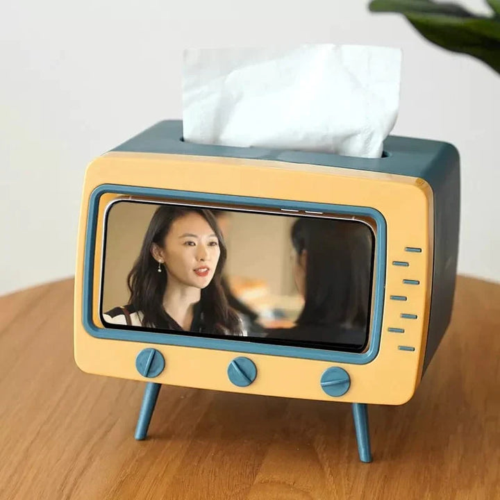 Creative TV Tissue Box Holder With Phone Holder Stornfield