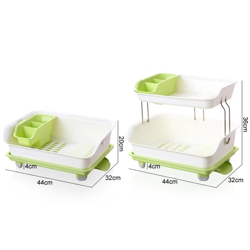 2-Tier Dish Drying Storage Drain Rack Stornfield