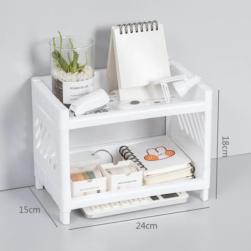 Double Layer Plastic Storage Organizer Shelf Stornfield