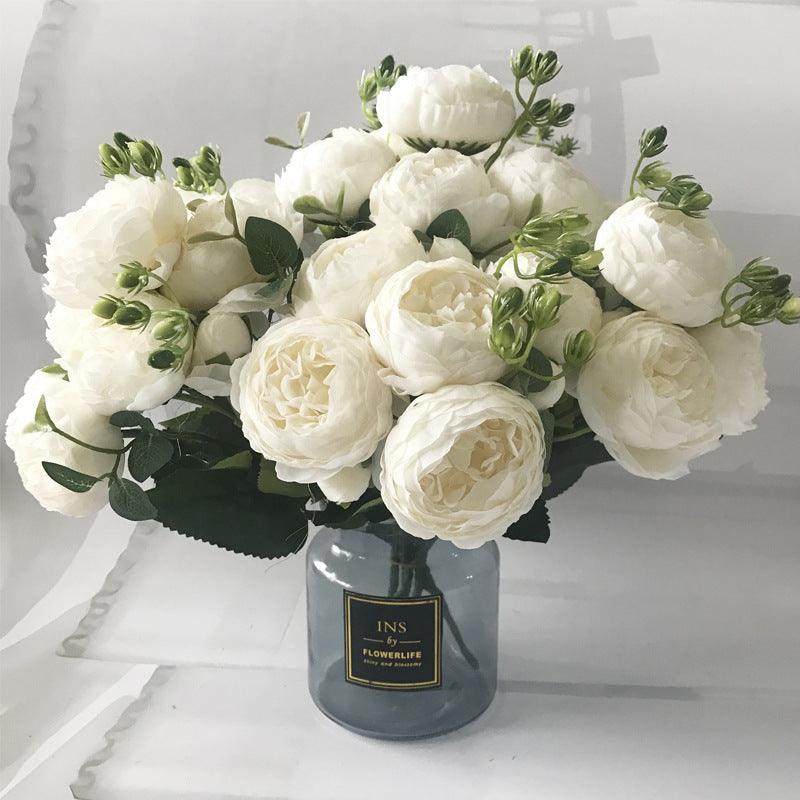 Stornfield | Blossom Collection: Exquisite 5-Head Silk Flower Bouquet