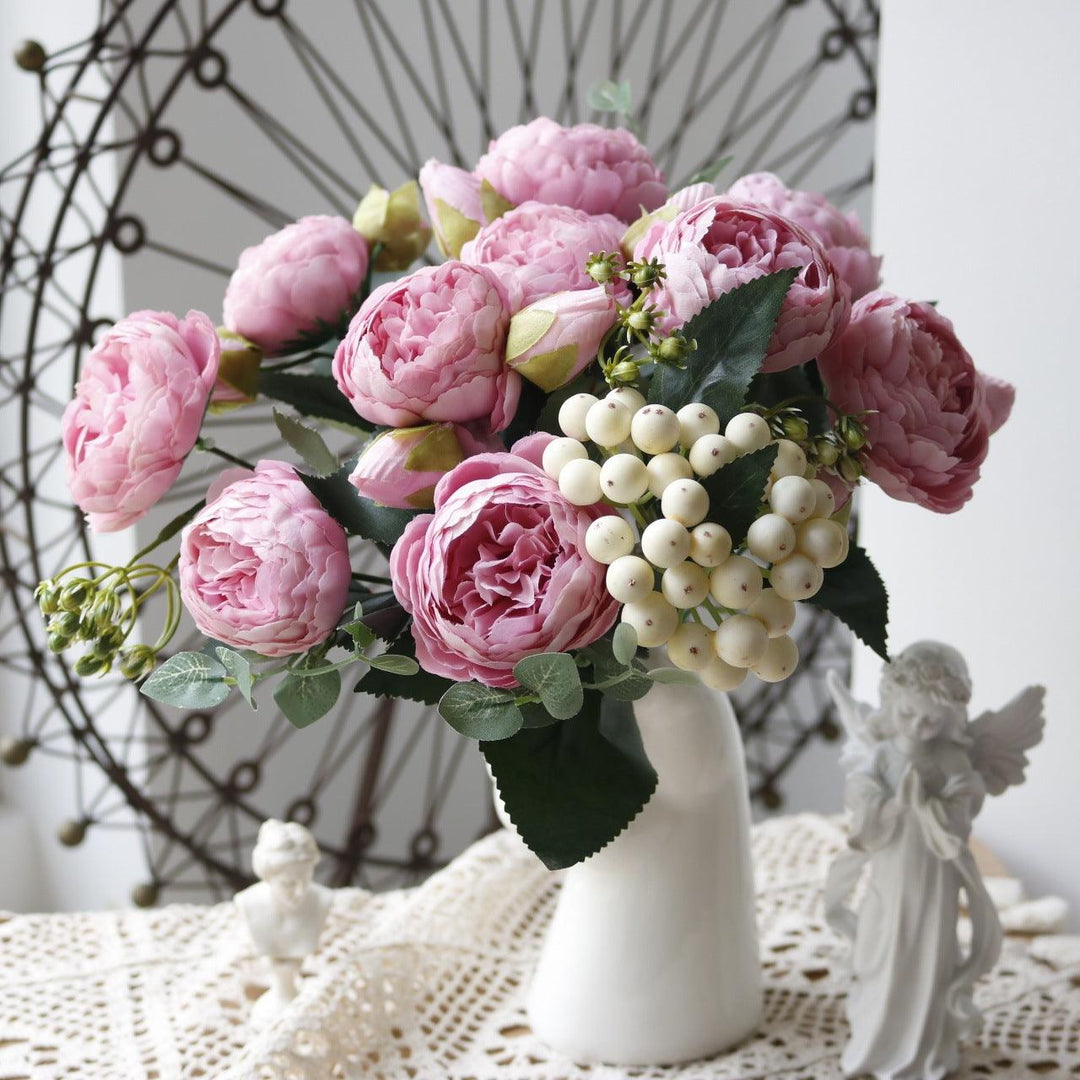 Stornfield | Blossom Collection: Exquisite 5-Head Silk Flower Bouquet