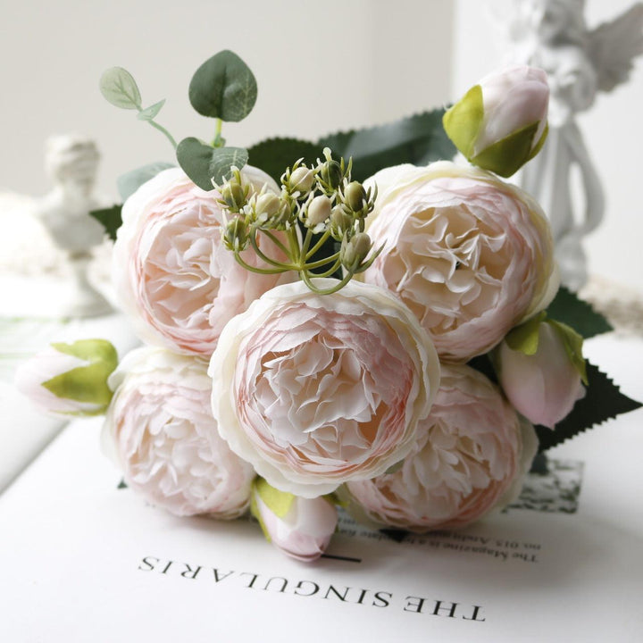 Stornfield | Blossom Collection: Exquisite 5-Head Silk Flower Bouquet