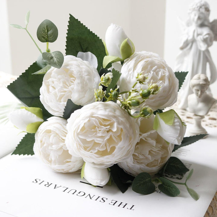Stornfield | Blossom Collection: Exquisite 5-Head Silk Flower Bouquet