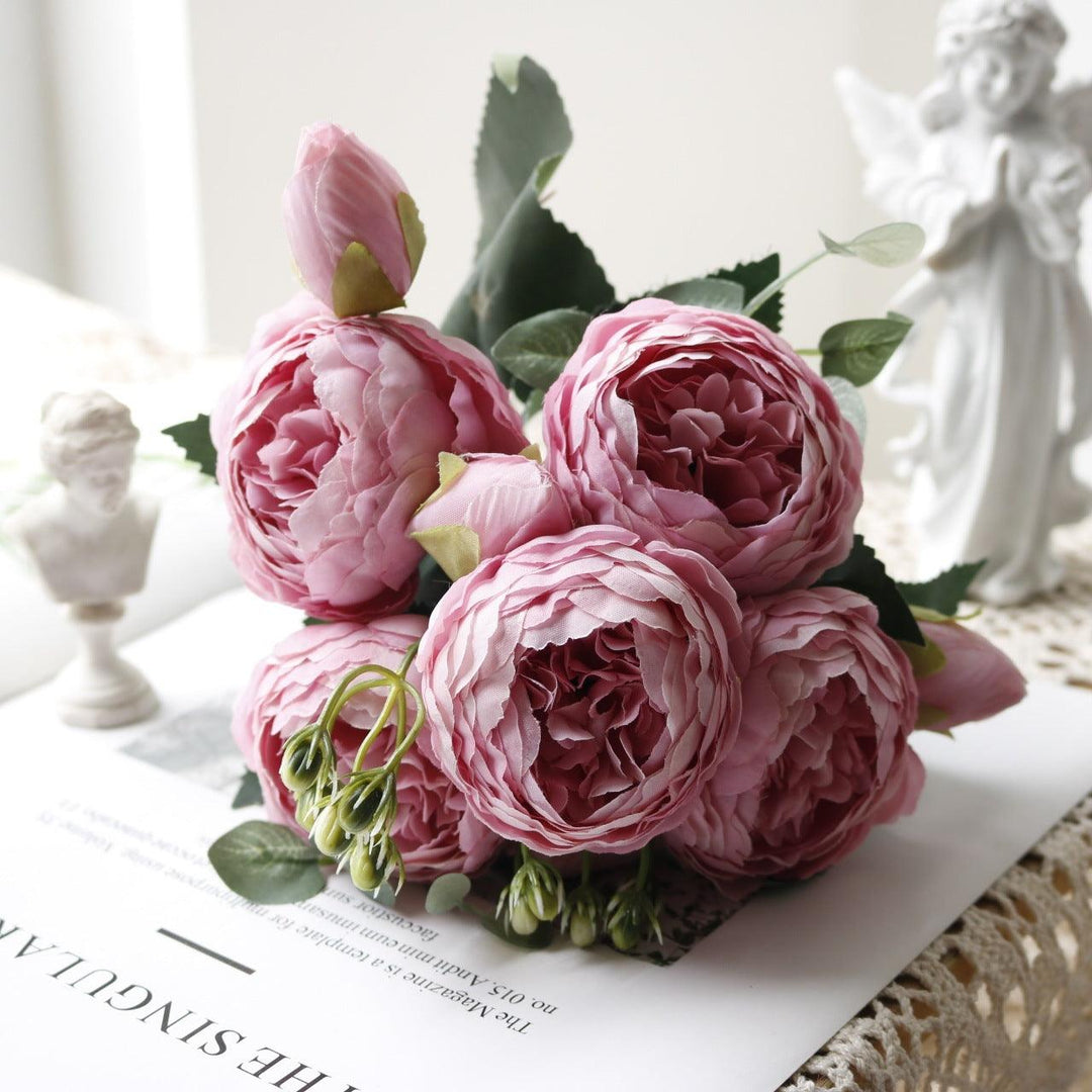 Stornfield | Blossom Collection: Exquisite 5-Head Silk Flower Bouquet