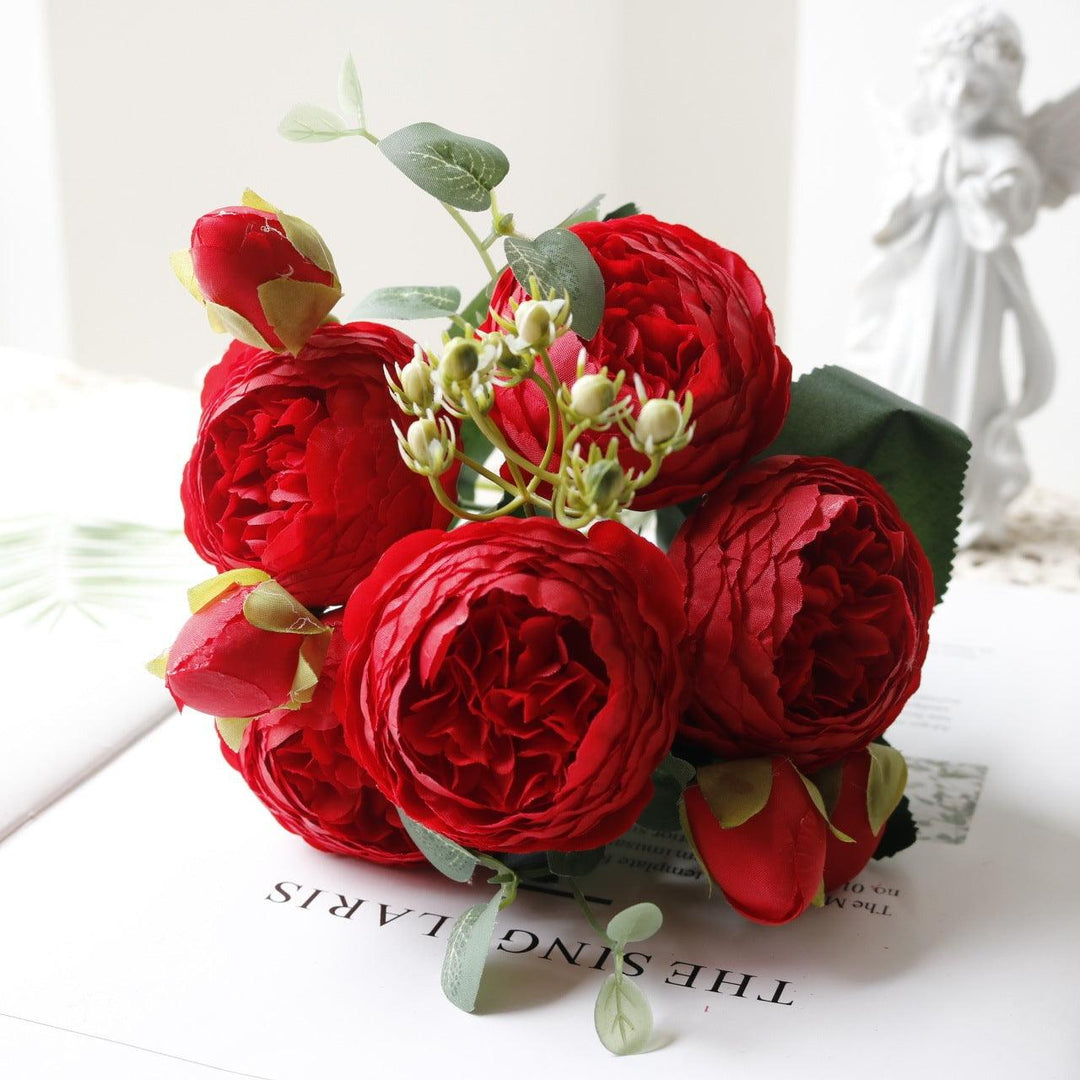 Stornfield | Blossom Collection: Exquisite 5-Head Silk Flower Bouquet