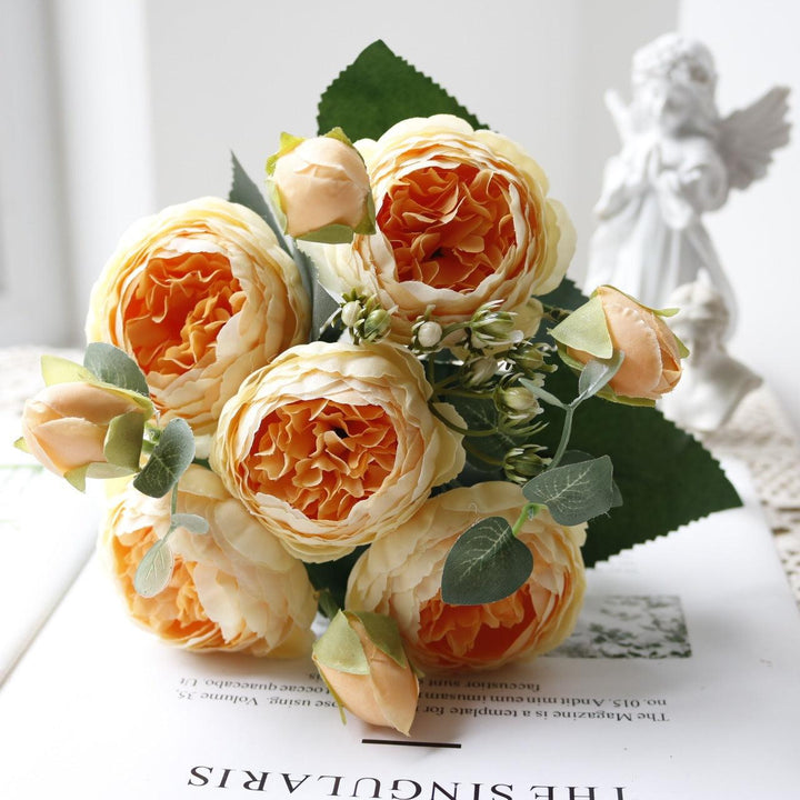 Stornfield | Blossom Collection: Exquisite 5-Head Silk Flower Bouquet