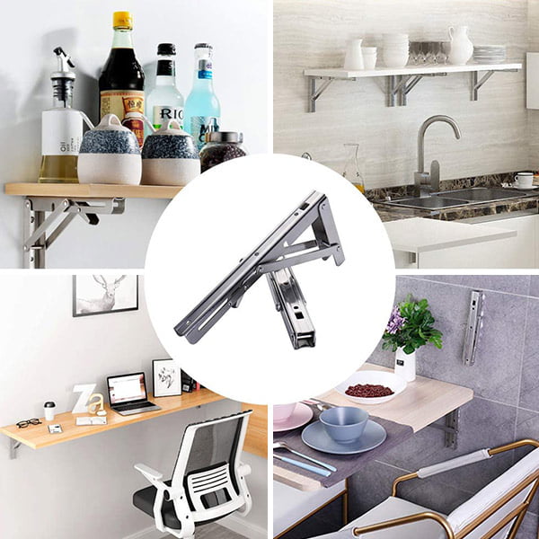 Foldable bracket | 2 sets thick stainless steel folding table bracket | Stornfield