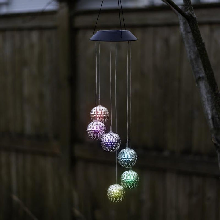Stornfield | Solar Metallic Wind Chime – Solar LED Garden Decoration with Soothing Sounds