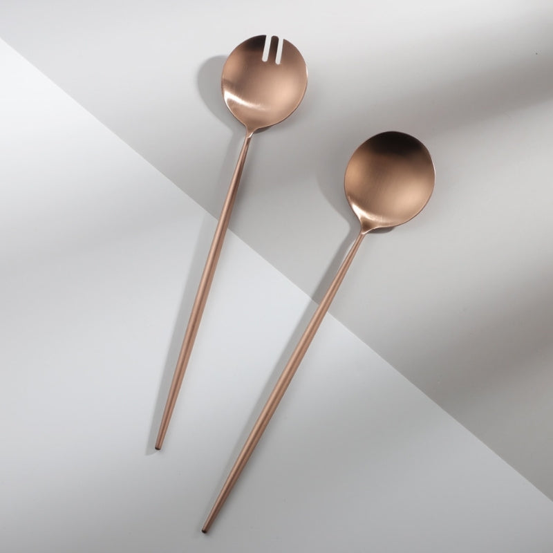 Stornfield | Rose Gold Salad Servers and Serving Utensils