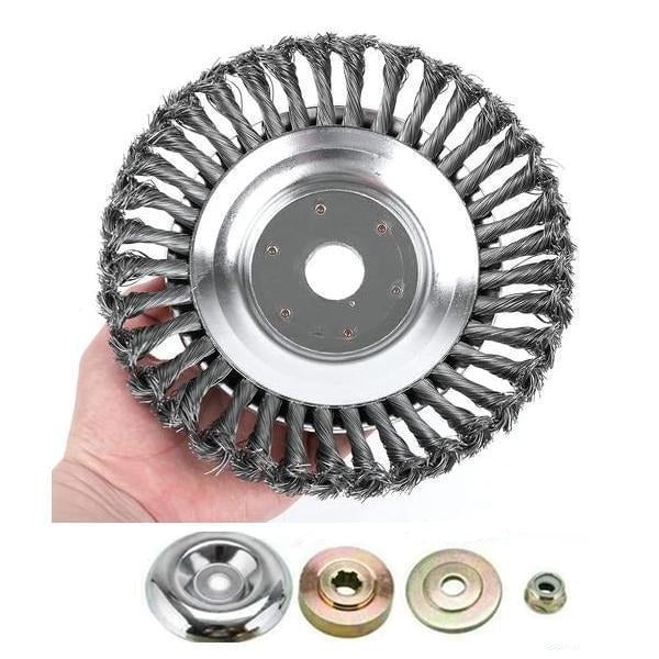 SteelTwist Weed Brush – 360° Trimmer Blade of Braided Steel (15 cm) | Stornfield