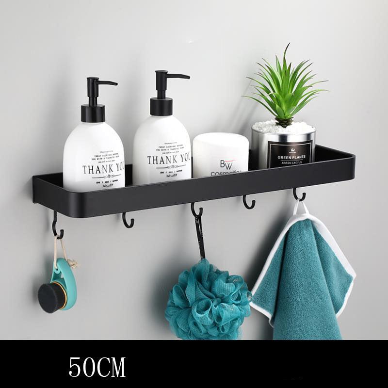 Stornfield | Black Space Aluminum Wall-Mounted Bathroom Shelf