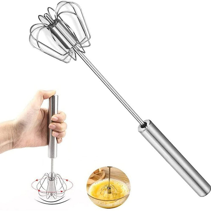 Kitchen Semi-automatic Egg Beater Stainless Steel Easy Whisk | Stornfield