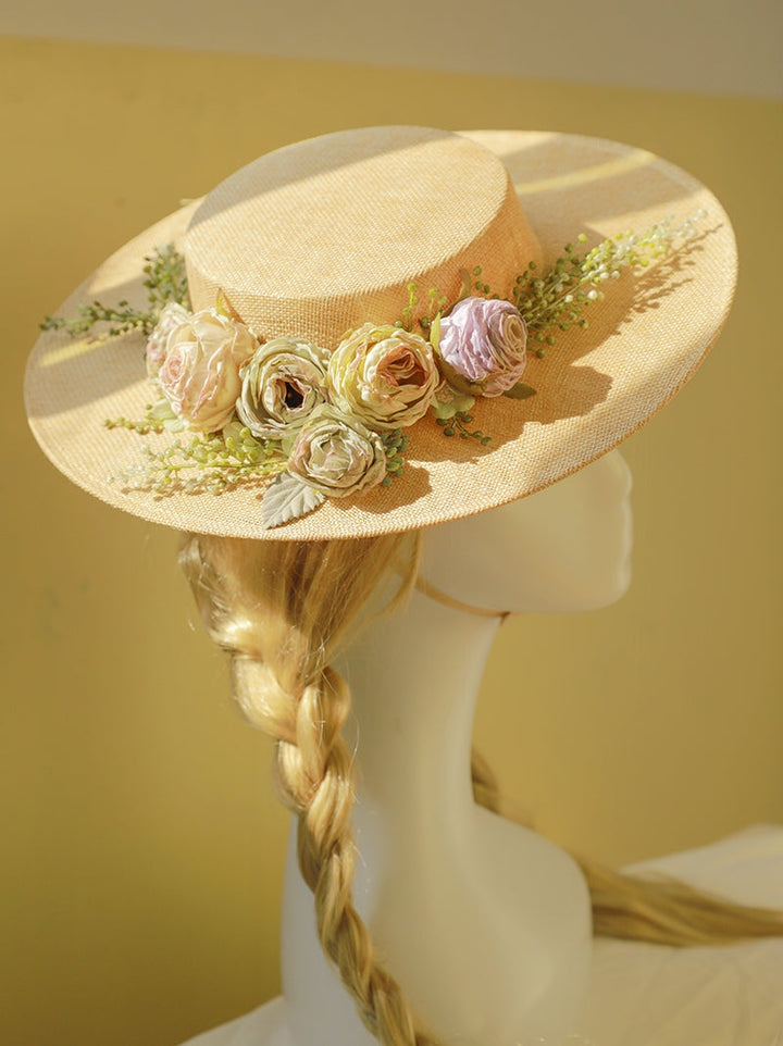 Stornfield | Handmade French Hat, Retro And Elegant Hollow Flower Forest Style Flat Hat