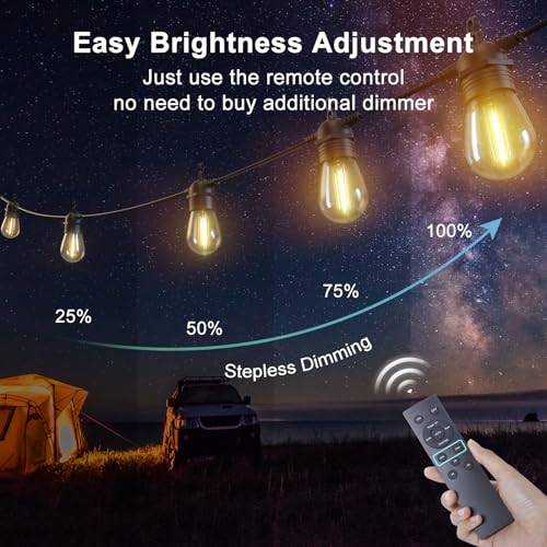 Stornfield | 52ft Solar String Lights Outdoor with Remote, Warm White