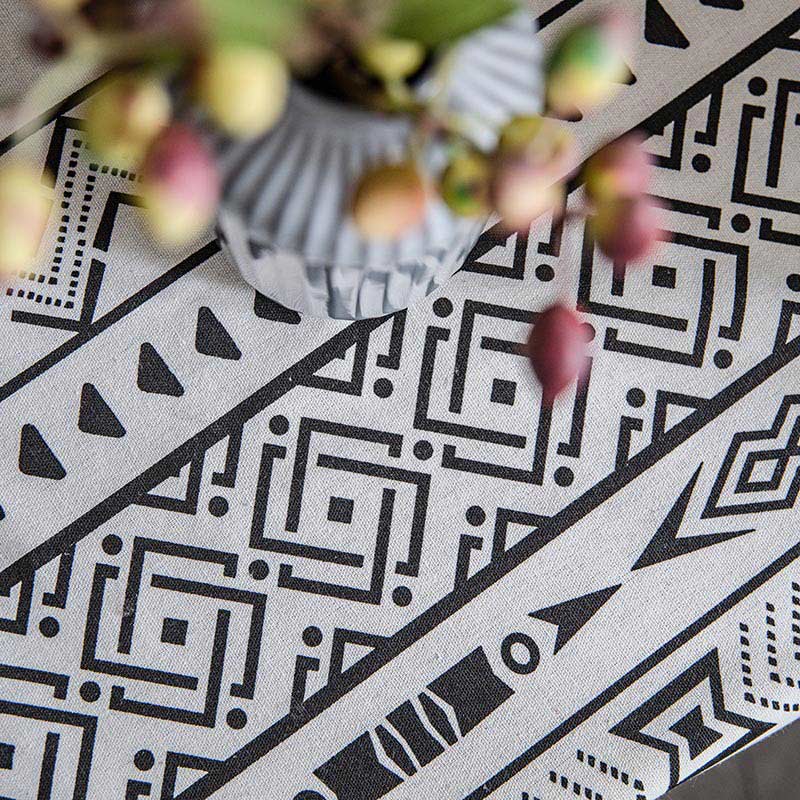 Geometric Tassel Curtain Semi Blackout Drapes in Cotton Blend | Stornfield