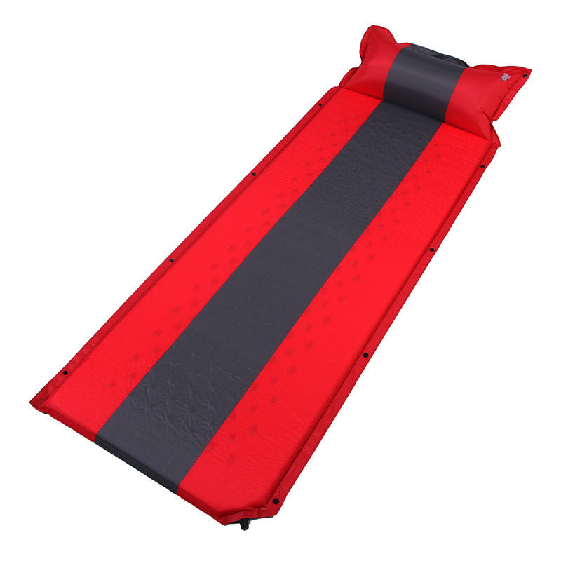 self-inflating camping sleeping pad with integrated pillow and waterproof foam core Stornfield