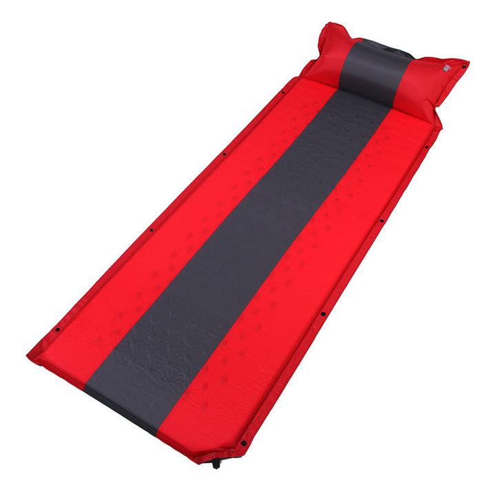 self-inflating camping sleeping pad with integrated pillow and waterproof foam core Stornfield