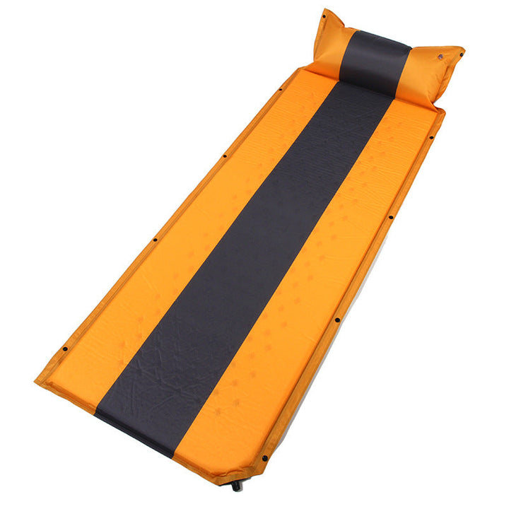 self-inflating camping sleeping pad with integrated pillow and waterproof foam core Stornfield