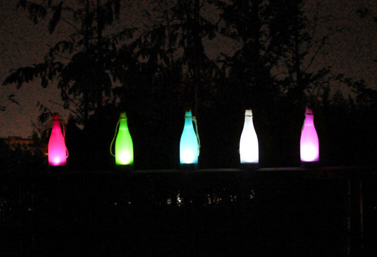 Stornfield | 5 Pcs Solar Wine Bottle String Lights Outdoor Decoration LED Plastic Hanging Light