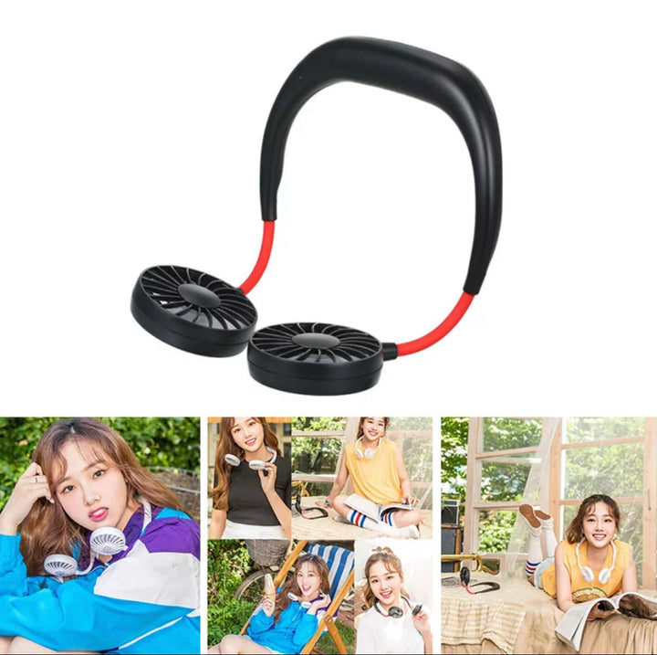 USBPortable Fan Cold Fan Hands Free Neck Fan Hanging Rechargeable Mini Sports Fan | Stornfield