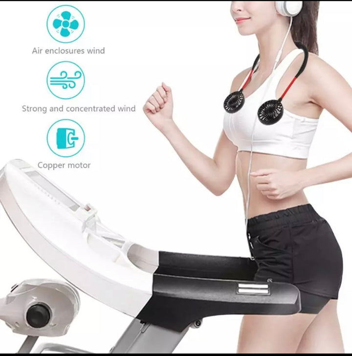 USBPortable Fan Cold Fan Hands Free Neck Fan Hanging Rechargeable Mini Sports Fan | Stornfield