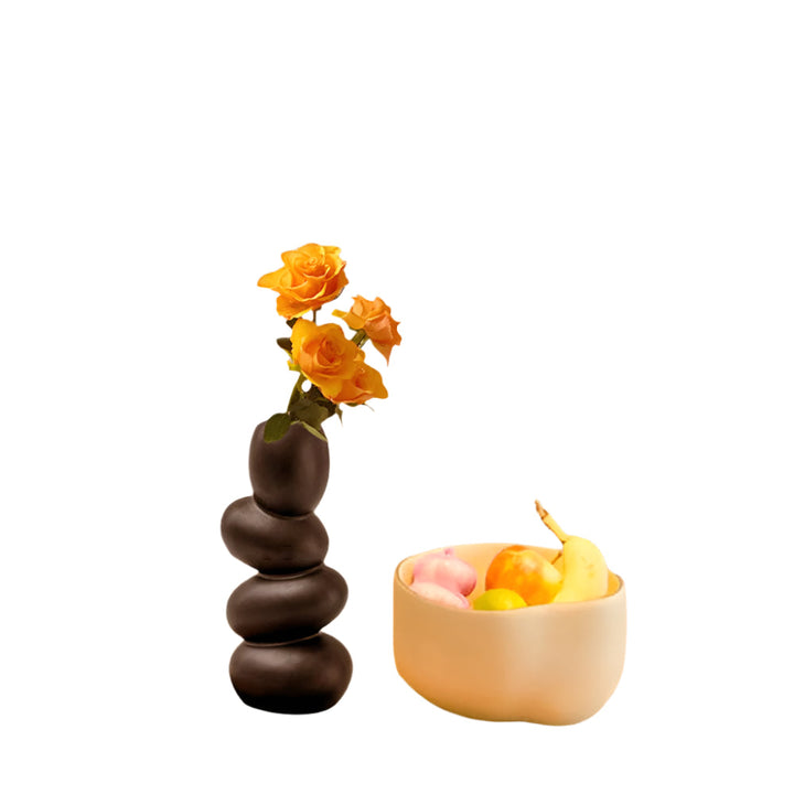 Large modern decorative egg-shaped bowl