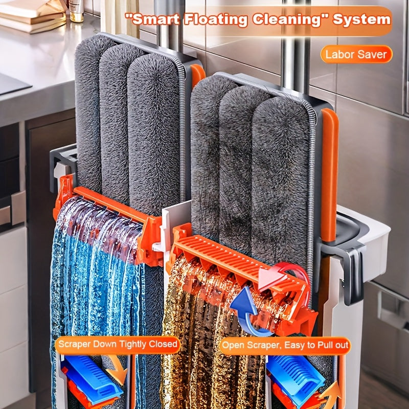 Flat mop set with bucket & wringing system | Stornfield