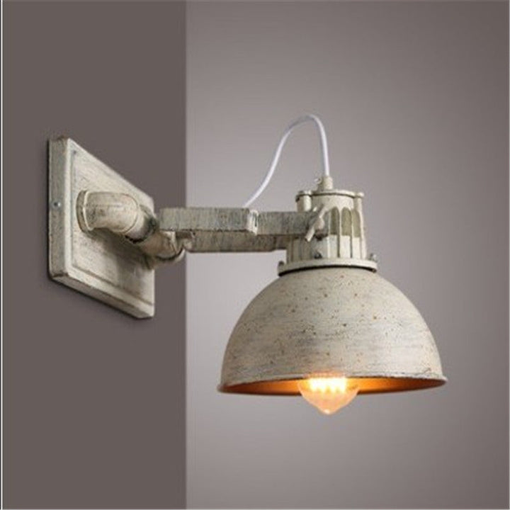 Dome Metal Wall Mount Sconce Antiqued 1 Head Living Room Adjustable Wall Light Fixture in White with Handle | Stornfield