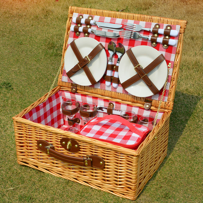 Women's picnic basket with extensive dish set and high-quality carrying strap Stornfield