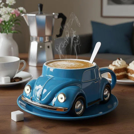 RetroAuto Ceramic Mug – Unique 3D Design for Coffee & Tea | Stornfield