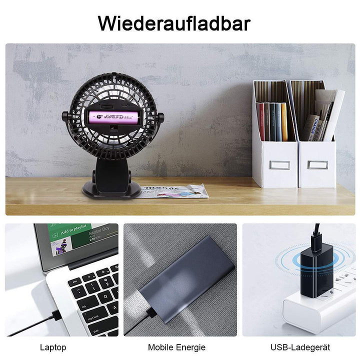 360 ° Portable & Rechargeable Lithium-Ion Fan | Stornfield