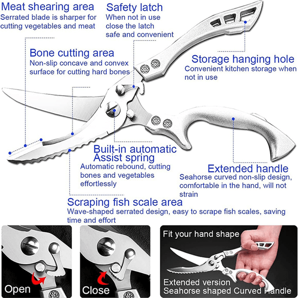 Stainless Steel Bone-Cut Kitchen Scissors | Stornfield