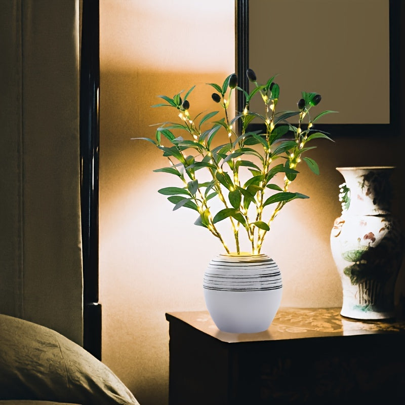 Stornfield | Olive Illuminated LED Lamp – Modern Decor for Festive Occasions, Weddings, Birthdays, and Party Atmosphere, Ideal for Dining Table, Cabinet, or Cafe Decor