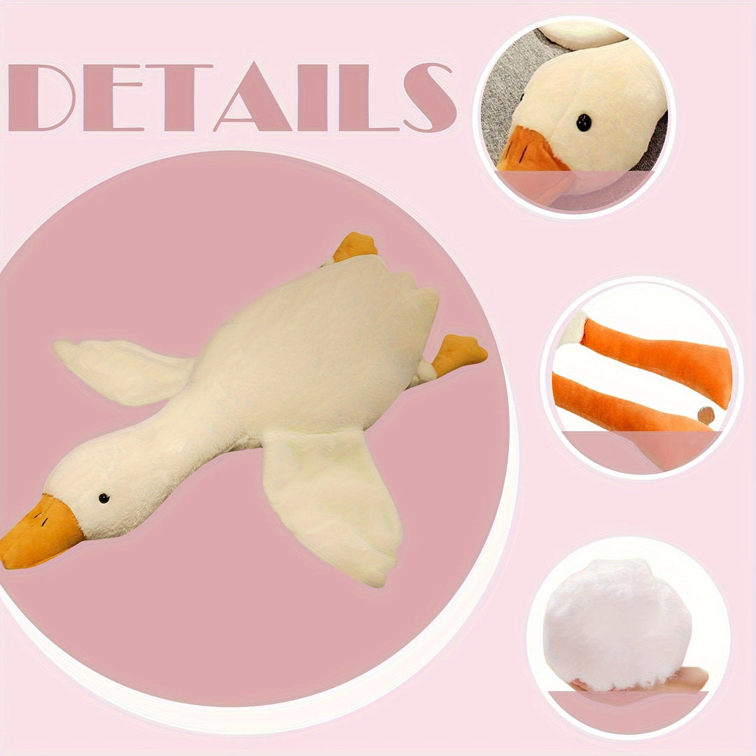 Soft White Duck Plush Toy - Large Swan/Gander Toy, Fluffy Floor Mat for Nursery and Home Decor | Stornfield