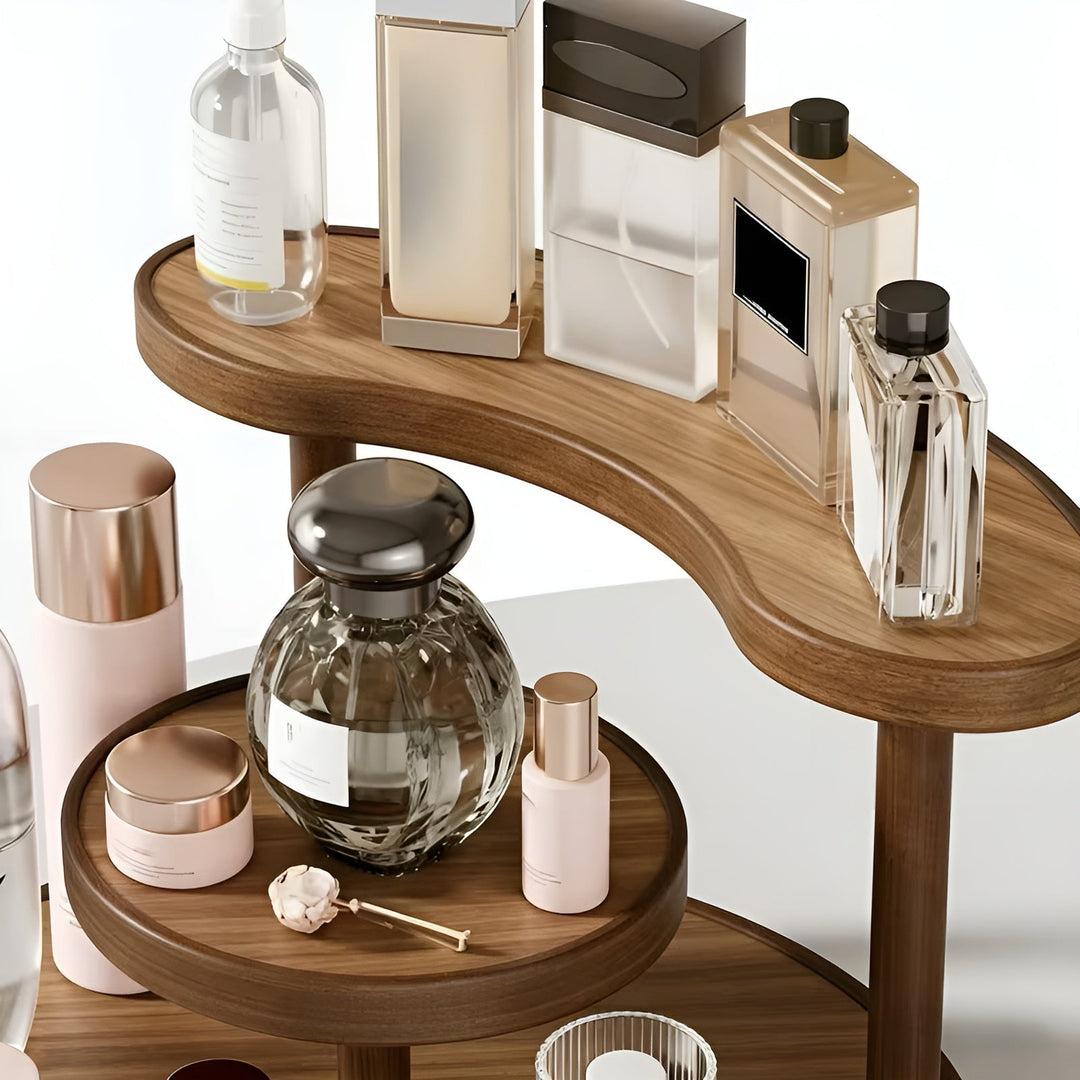 Rotating wooden makeup organizer - 3-tiered and staStornfielde | Practical storage for cosmetics | Stornfield