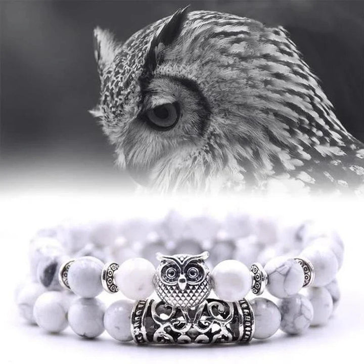 Stornfield | Bracelet en pierre naturelle avec charme hibou