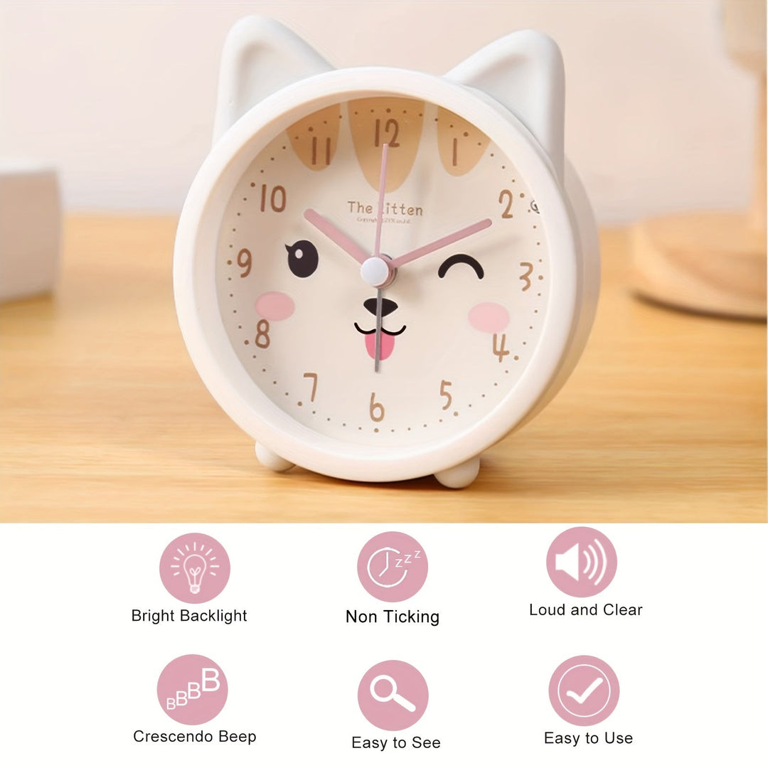 Stornfield | Children's Alarm Clock with Night Light – Quiet, Rabbit Pattern & Compact Design