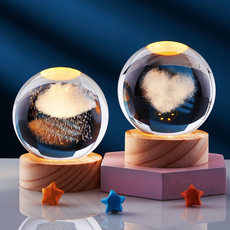 CrystalLight - 3D Crystal Night Lamp with LED Lighting | Ambient Lighting for Bedroom or Living Room | Stornfield