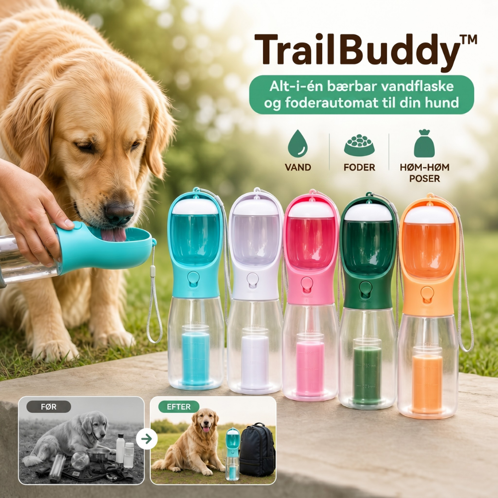 TrailBuddy™ – 3-in-1 Dog Water Bottle with Food Box | Stornfield