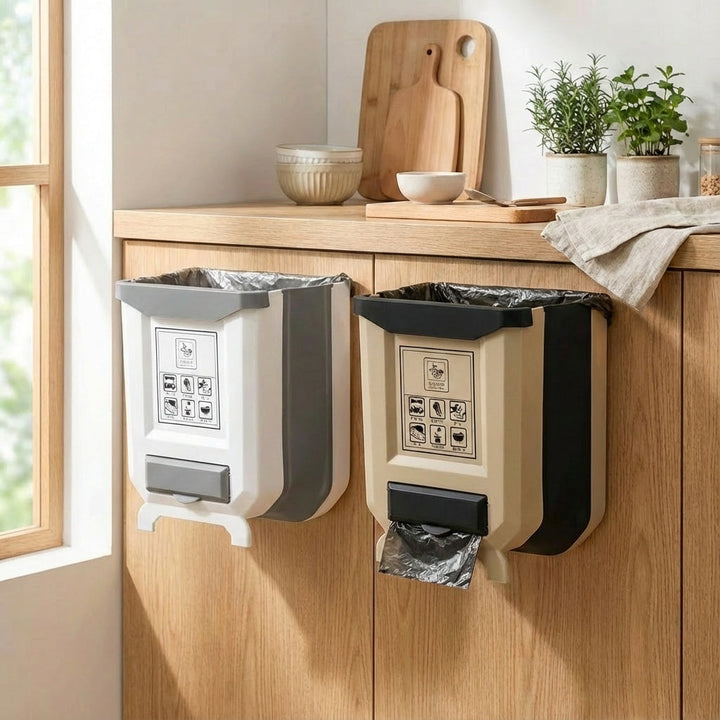 Foldable kitchen trash can for countertop | Stornfield